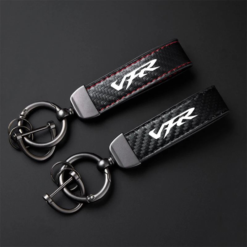 High-Grade Leather Motorcycle Keychain Holder Keyring For HONDA VFR 750 800 1200 Models Accessories