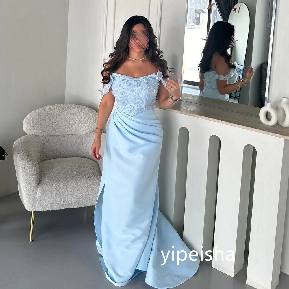 Classic Mermaid Off-the-shoulder Long Dresses Prom Dresses Exquisite Modern Style Pastrol Unisex Chinese Style Formal Casual