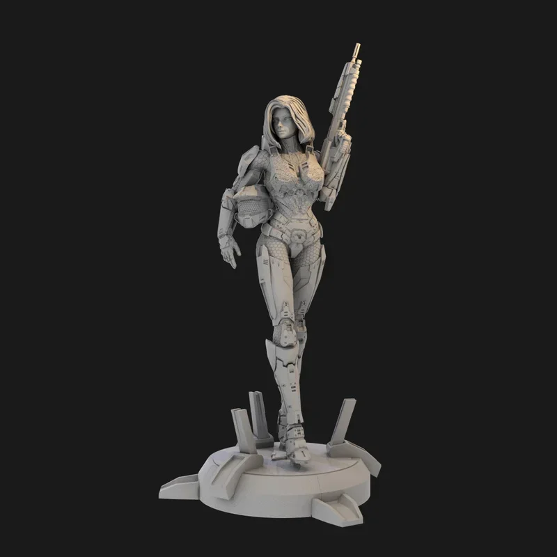 1/24 Scale 75mm Miniatures Wargame Resin Figures Model Kit Lady Halo Chief Sparta Unassembled and Unpainted Statuettes DIY Toys