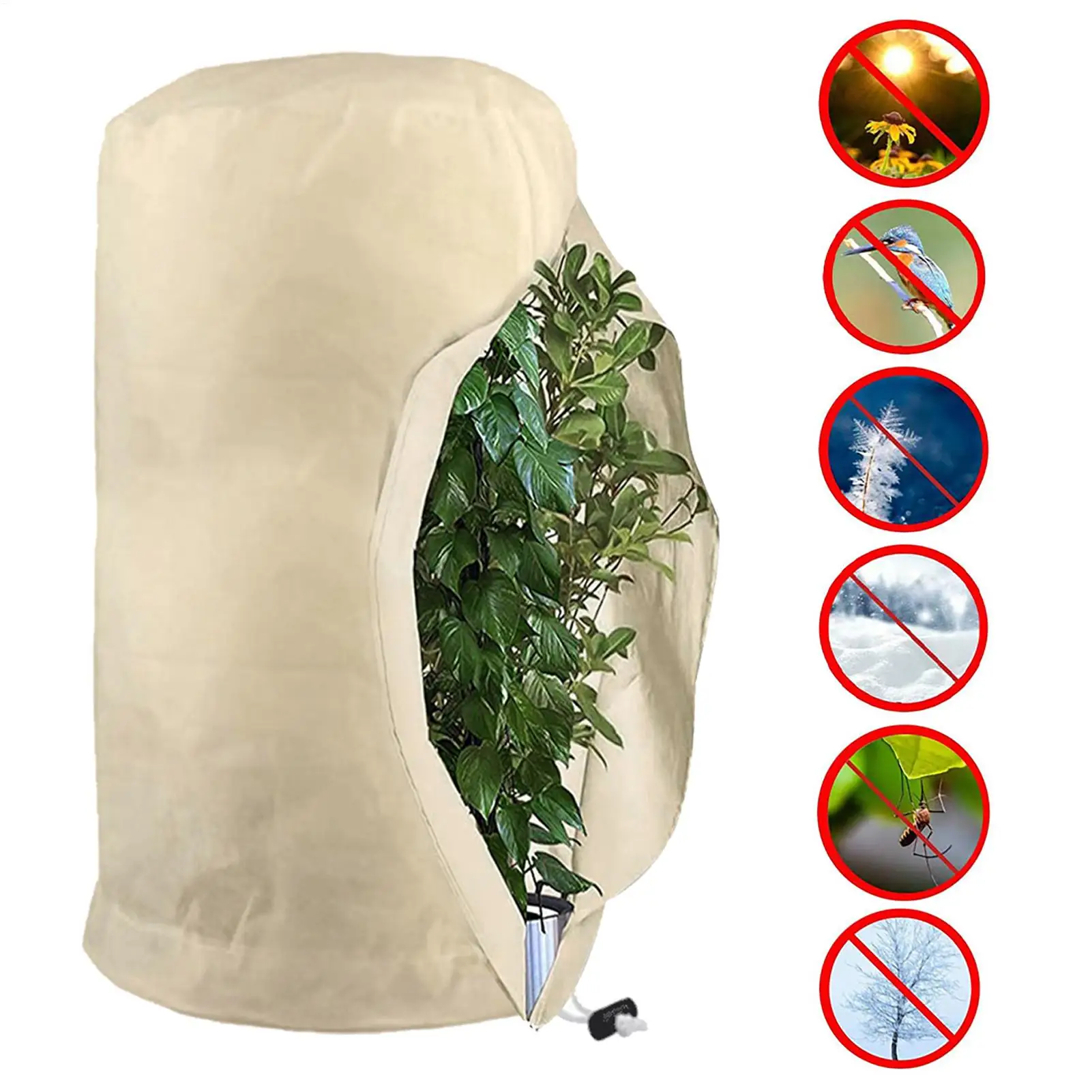 Winter Plant Protection Bag Frost Protection Weather proof Drawstring Plant Cover Vegetation Anti-Frost Bags Shrub Jacket Cover