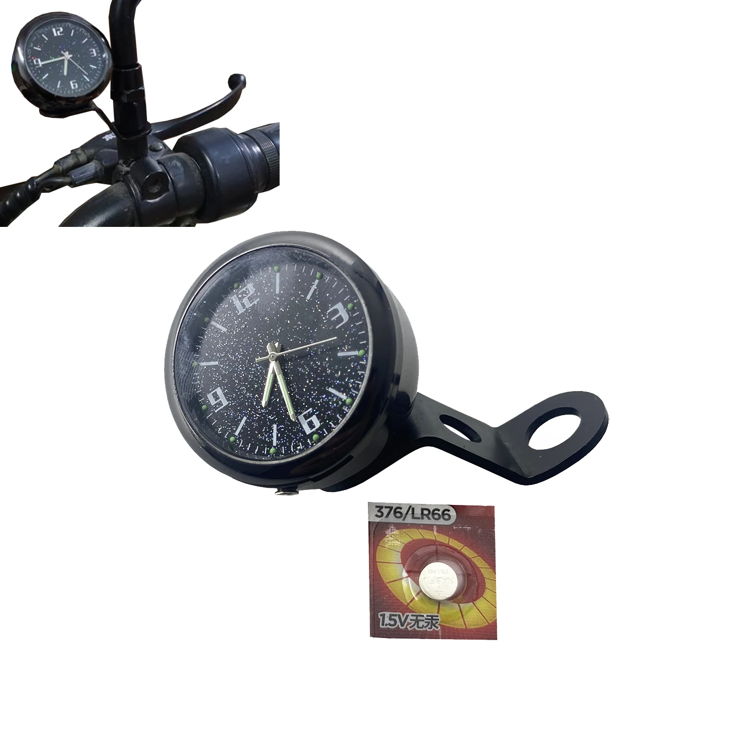 Waterproof Handlebar Quartz Clock Luminous Watch Rearview Mirror Mount Universal For Motorcycle Motorbike  Scooter