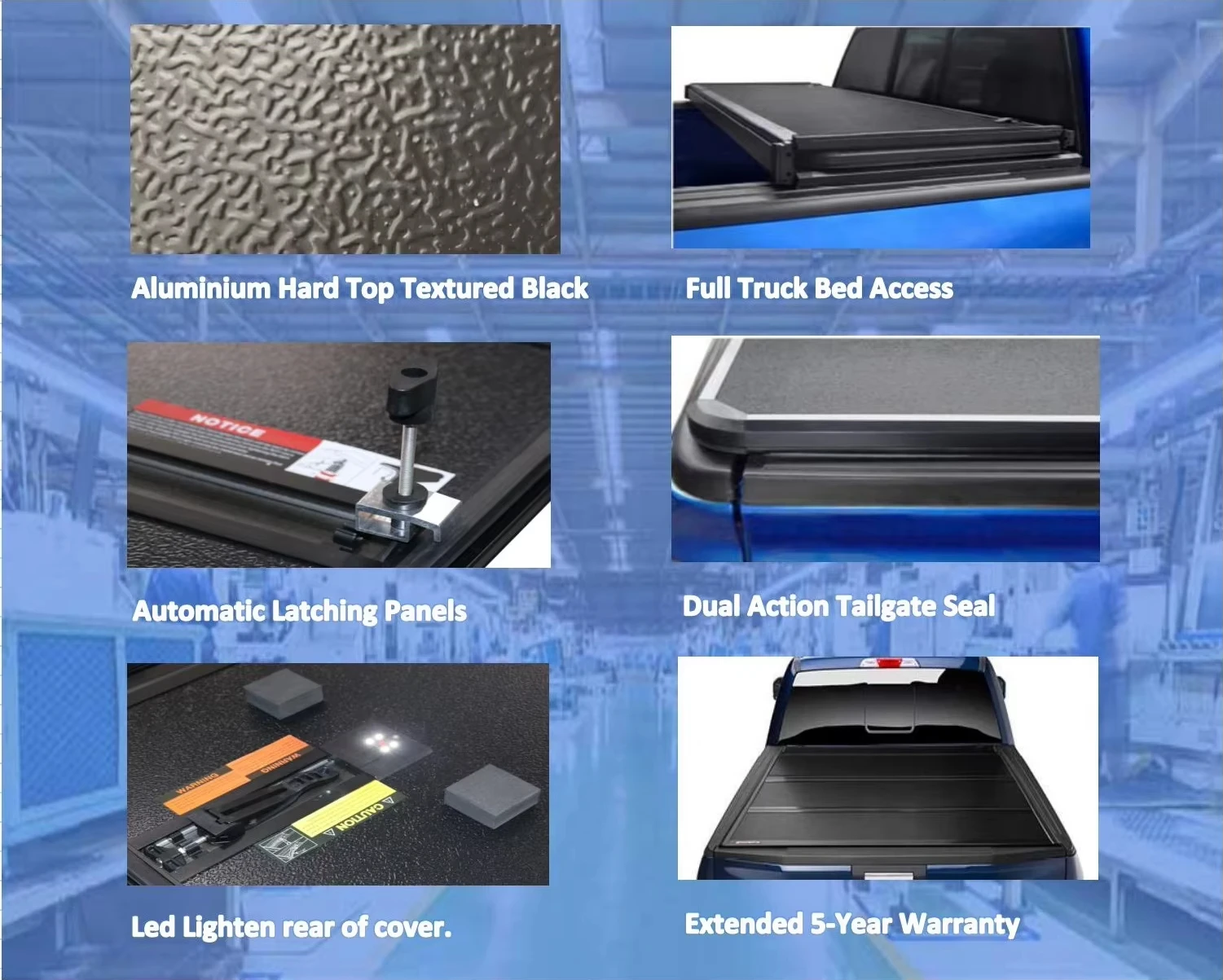 OEM Hard Tri Foldable Retractable Tonneau Pickup Car Part Cover for Nissan Titan Double Cab Bed 2016-2019