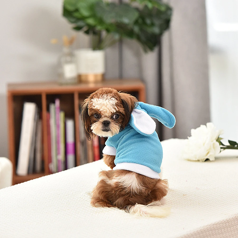 

Warm Rabbit Suit Dog Cold Weather Coat Outfit Shirt Clothes Outdoor Loft Jacket Vest Winter Pet Cute Costumes