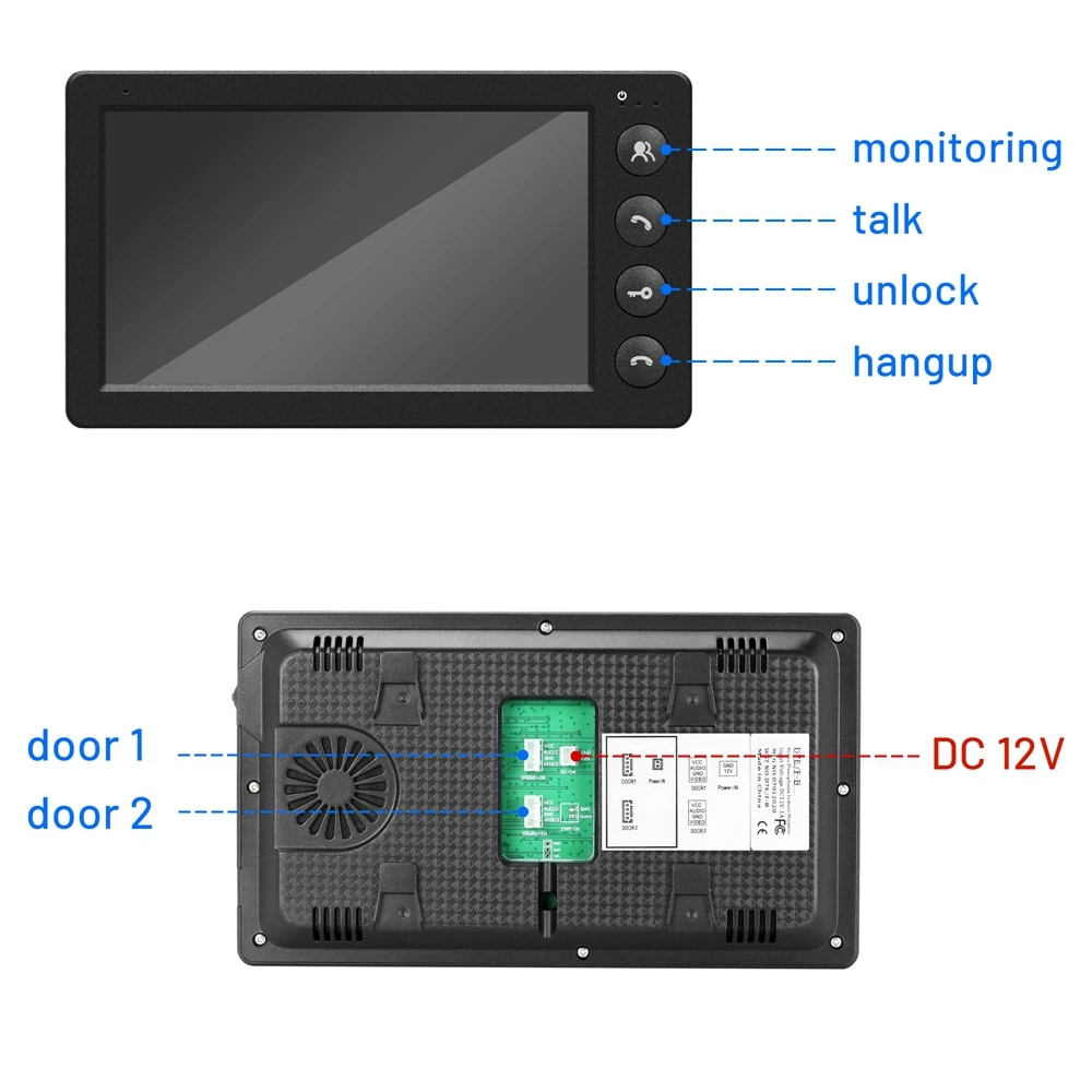 Indomita video porteiro,interfone residencial,interfone com camera,vídeo porteiro para casa, Vídeo Porteiro RFID, Campainha de rua com câmera com fio, suporte fechadura elétrica