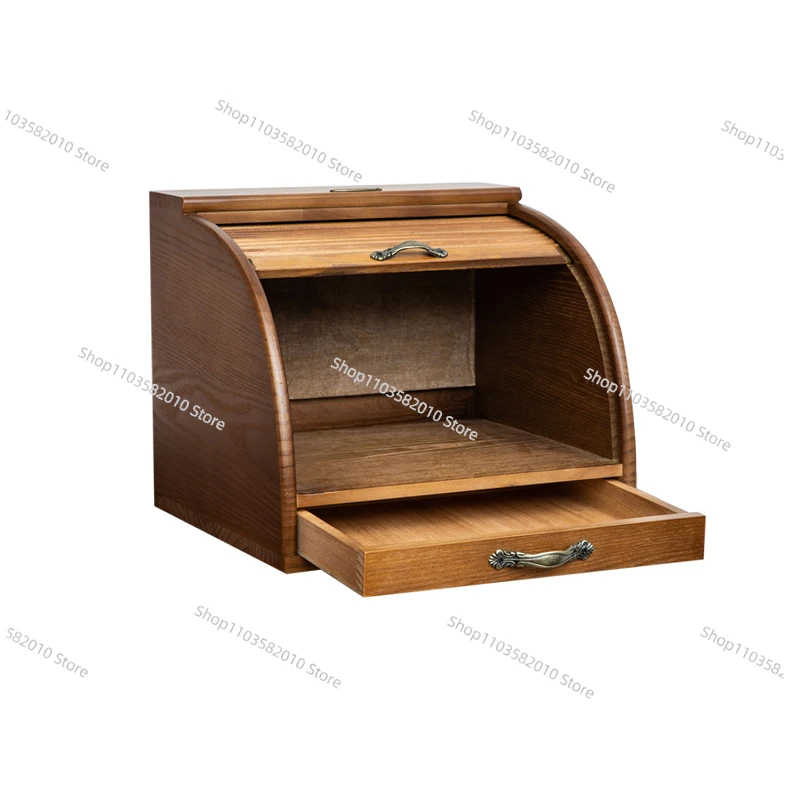 Retro Roller Shutter Storage Box, Desktop Jewelry Cosmetics Organizer Medieval Dresser Bracelet Storage