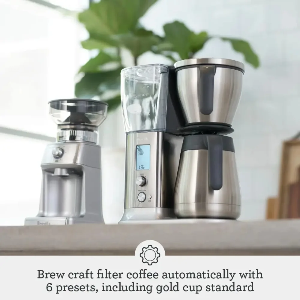 

Coffee Maker,Thermal Carafe，Brushed Stainless Steel，9"D x 14"W x 16"H，Precision Brewer Drip Coffee Machine