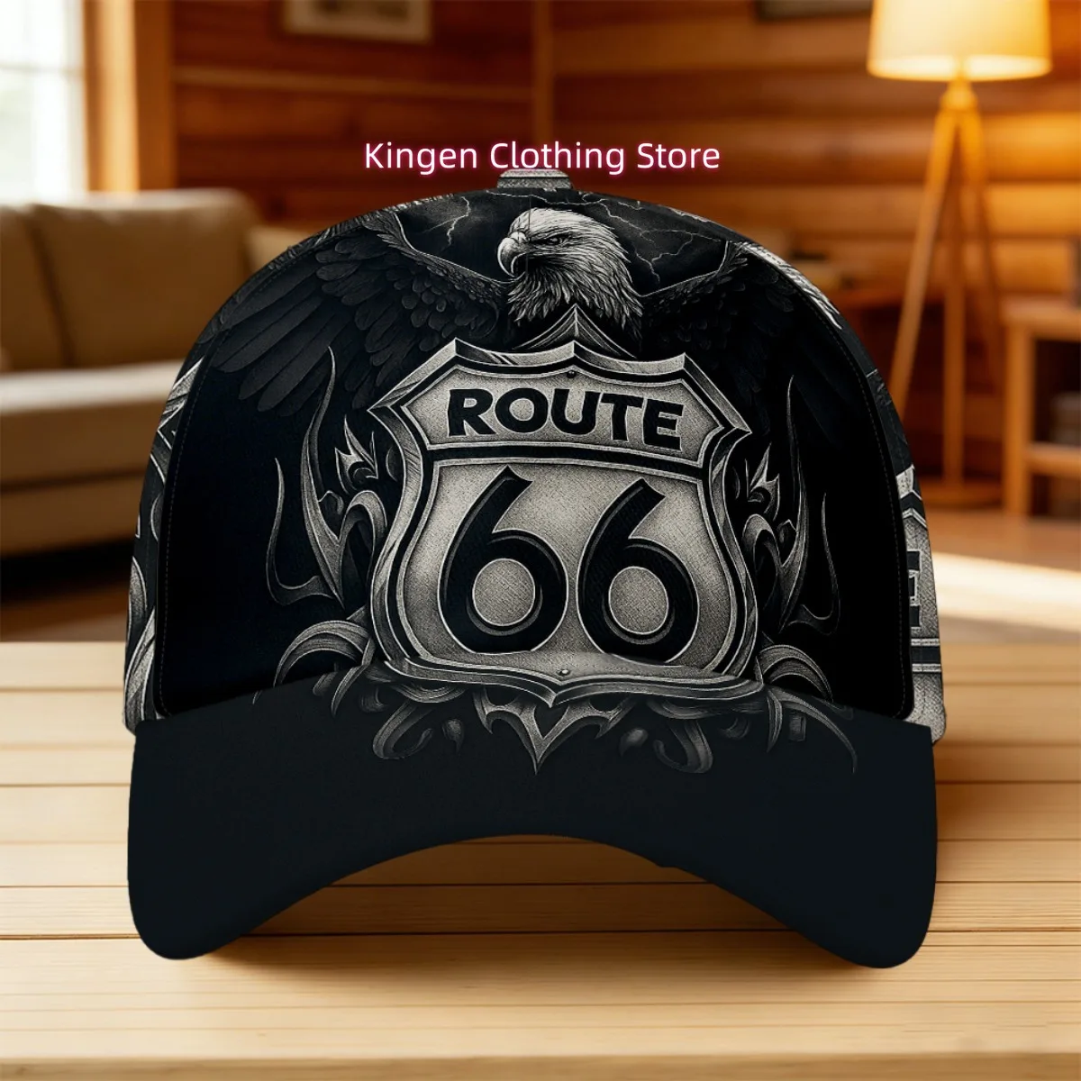 1pc with American Tradition Route Print Classic Baseball Cap All-Over Print Hand Washable with an Adjustable Fit And Lightweight