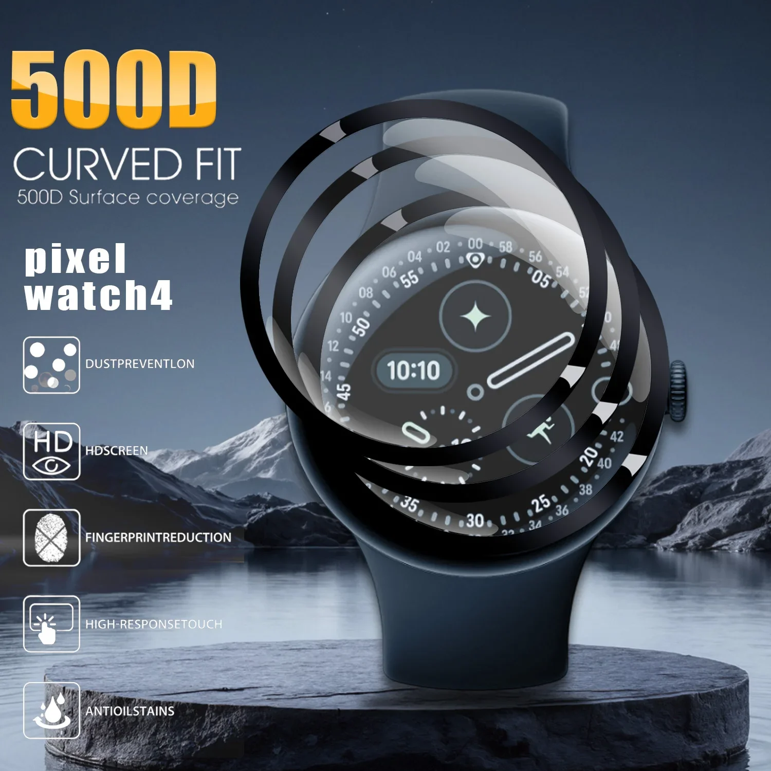 لساعة جوجل بيكسل 4 3 2 ثلاثية الأبعاد واقي شاشة منحني غطاء كامل لفيلم ناعم مضاد للخدش لساعة بيكسل Watch4 Watch3 41/45 مللي متر Watch2