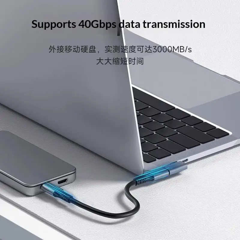 USB4.0 40Gbps OTG Adapter 240W Fast Charging Converter 90-Degree USB Type-C Data Cable For Laptop Phone 8K60Hz