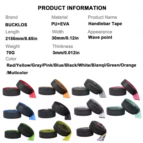 BUCKLOS Road Bike Handlebar Tape Soft PU EVA Gravel Bicycle Bar Tape Anti-Slip Shock Absorption Breath Grip Tape Cycling Parts - Image 4