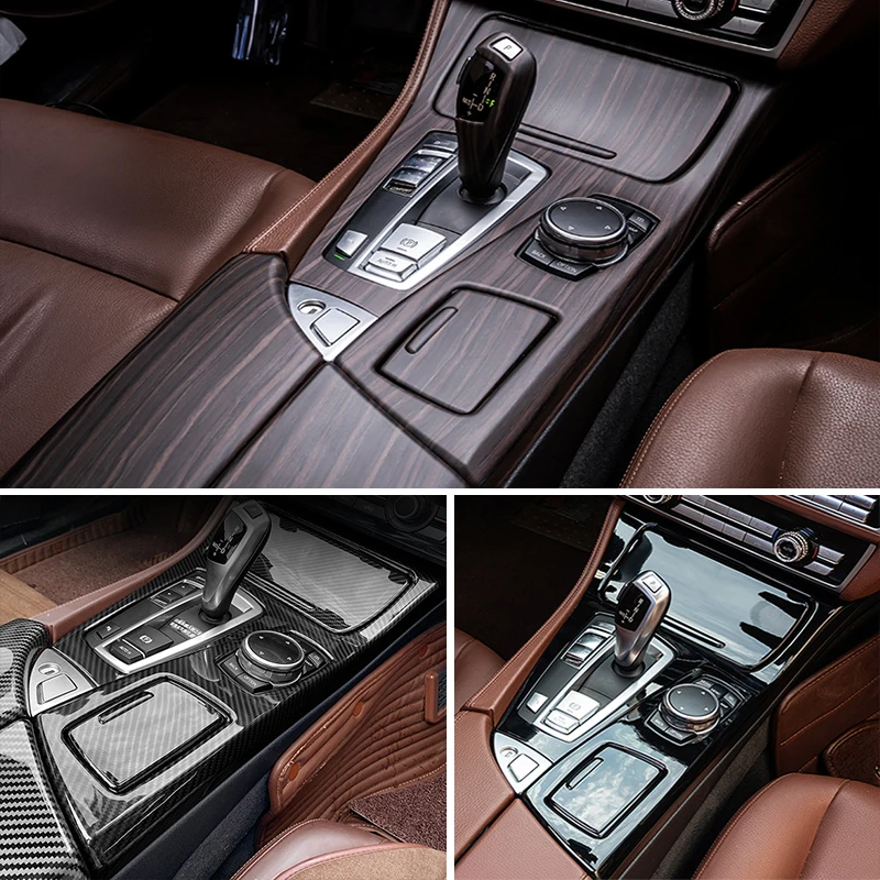 Immagine 4: Per BMW Serie 5 F10 F11 520i, Copertura in Fibra di Carbonio per Bracciolo Centrale, Scatola Portaoggetti, Pannello Decorativo per Posizione del Cambio, Accessori Auto