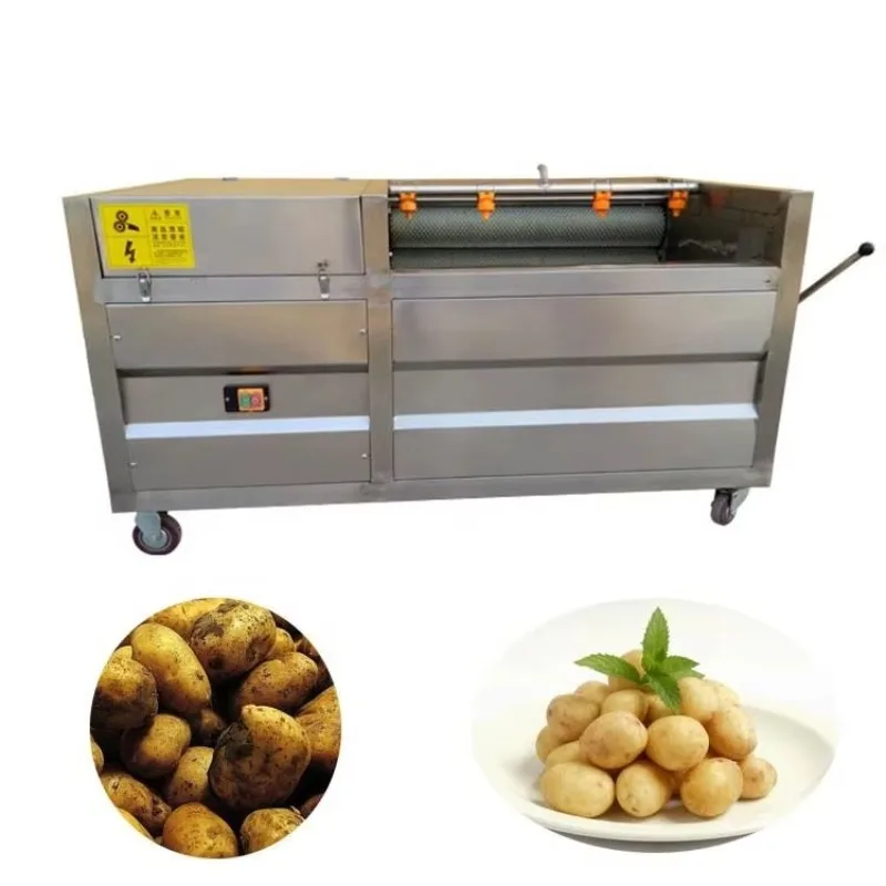 Industrial Stainless Steel Root Vegetables Washer Potato Radish Carrot Washing Peeling Machine