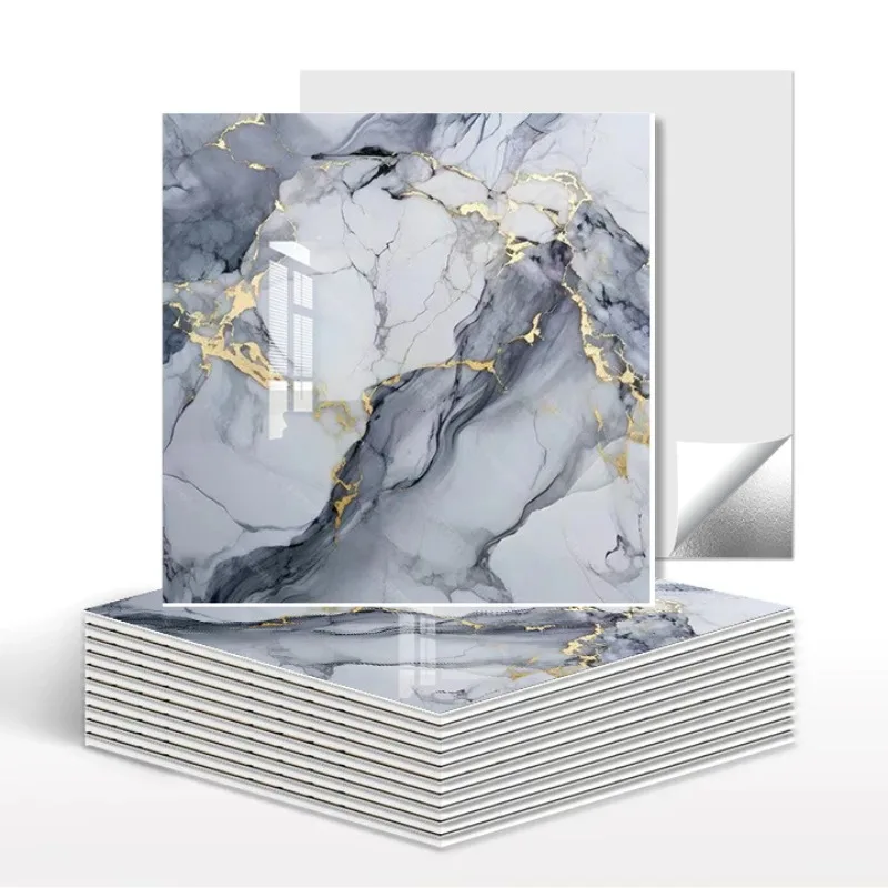

30X30 imitation marble tile wall sticker self adhesive aluminum plastic panel decoration renovation