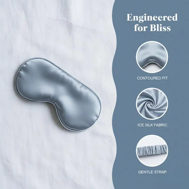 Double-Sided  Silk Sleep Eye Mask Light Blocking Breathable No Pressure Eye Cover for Pregnant Women Travel Nap