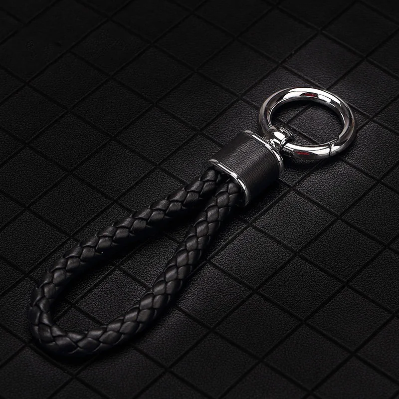 Simple Leather Keychains Unisex Weave Lanyard Keyring Men Women Car Key Holder Key Cover Auto Keyring Accessories Gift