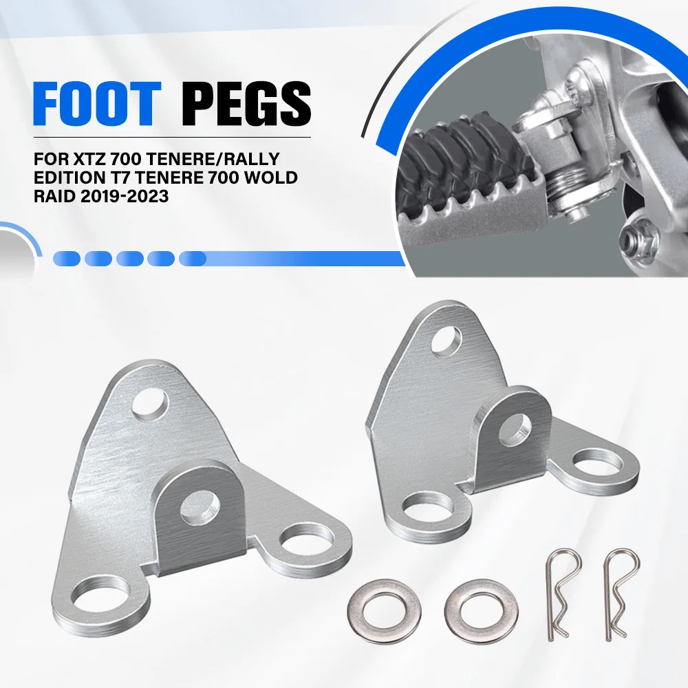 For Yamaha XTZ 700 Tenere/Rally Edition T7 Tenere 700 Wold Raid 2019-2023 Lowered Footpeg Kit Brackets Footpeg 23MM Lowered Kit