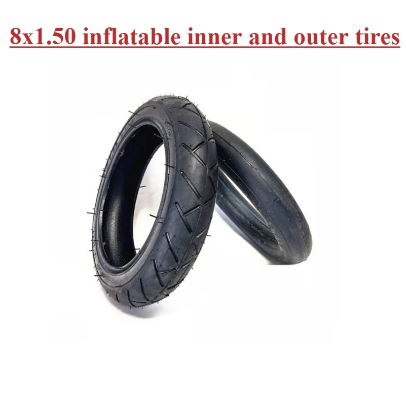 8-inch baby stroller, baby stroller, electric bike tire, 8 * 1.50 with 8x1.50 inflatable inner and outer tires