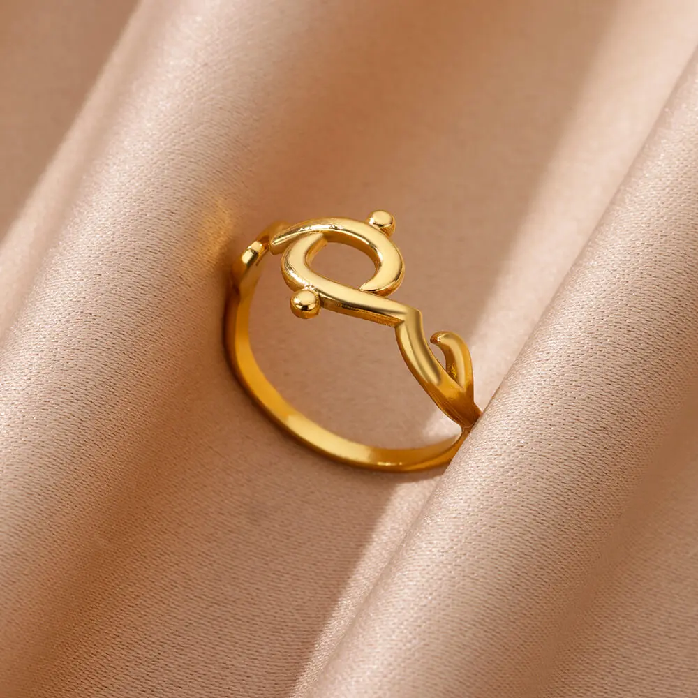 خاتم مفتوح للنساء مطلي بالذهب من الفولاذ المقاوم للصدأ ، كلمة عربية ، مجوهرات زوجين ، هدية حب أبدية ، رومانسية جديدة #3
