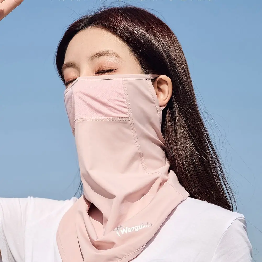 

Scarves Face Gini Mask With Neck Flap Sunscreen Veil Womne Neckline Mask Summer Sunscreen Mask Men Fishing Face Mask Ice Silk