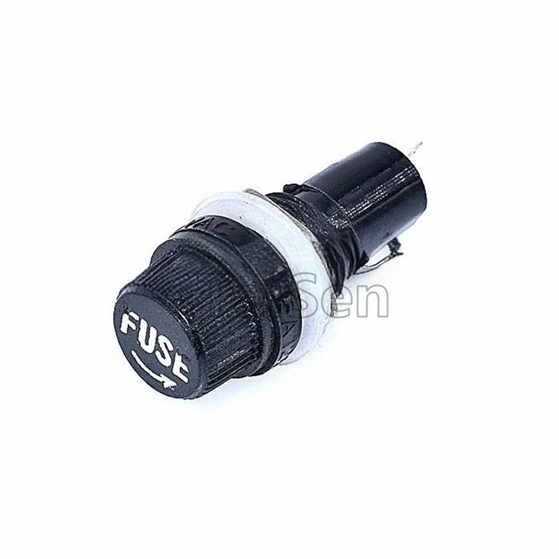 10 قطعة حامل فيوز أسود أنبوب زجاجي قاعدة فيوز 5 × 20 مللي متر 6 × 30 مللي متر مقبس فيوز 2 سنتيمتر