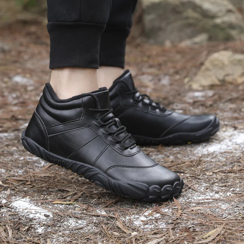 الرجال الشتاء الدافئة أحذية بيرفوت مقاوم للماء واسعة تو عدم الانزلاق المطاط وحيد أفخم اصطف حذاء للسير مسافات طويلة في الهواء الطلق أحذية رياضية حذاء الجري #3