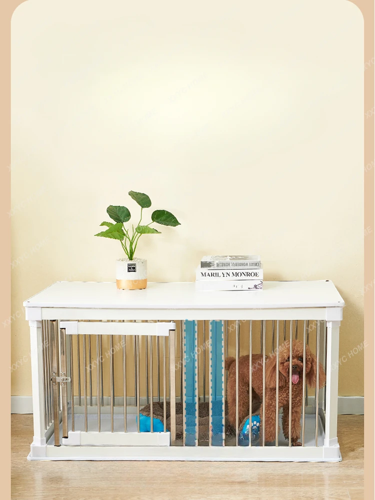 Dog Playpen Indoor Anti-Escape Wooden Dog Cage Small and Medium-Sized Base Dog Fence