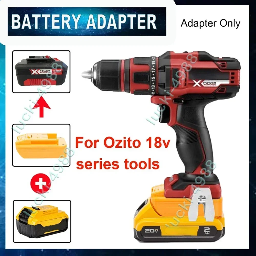 Adaptador de Bateria para Dewalt Conversor de Lítio Ozito Power X-change Conector de Ferramentas sem Fio 18v sem Bateria