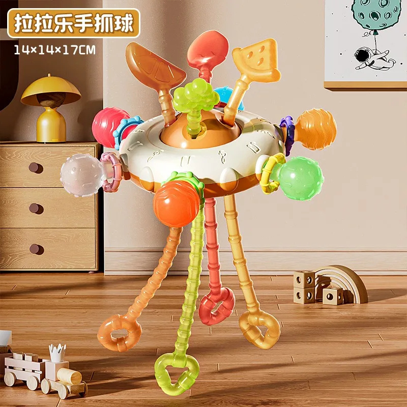 Giocattolo didattico per la presa delle dita per neonati di 6 mesi a 1 anno: massaggiagengive da tirare e masticare