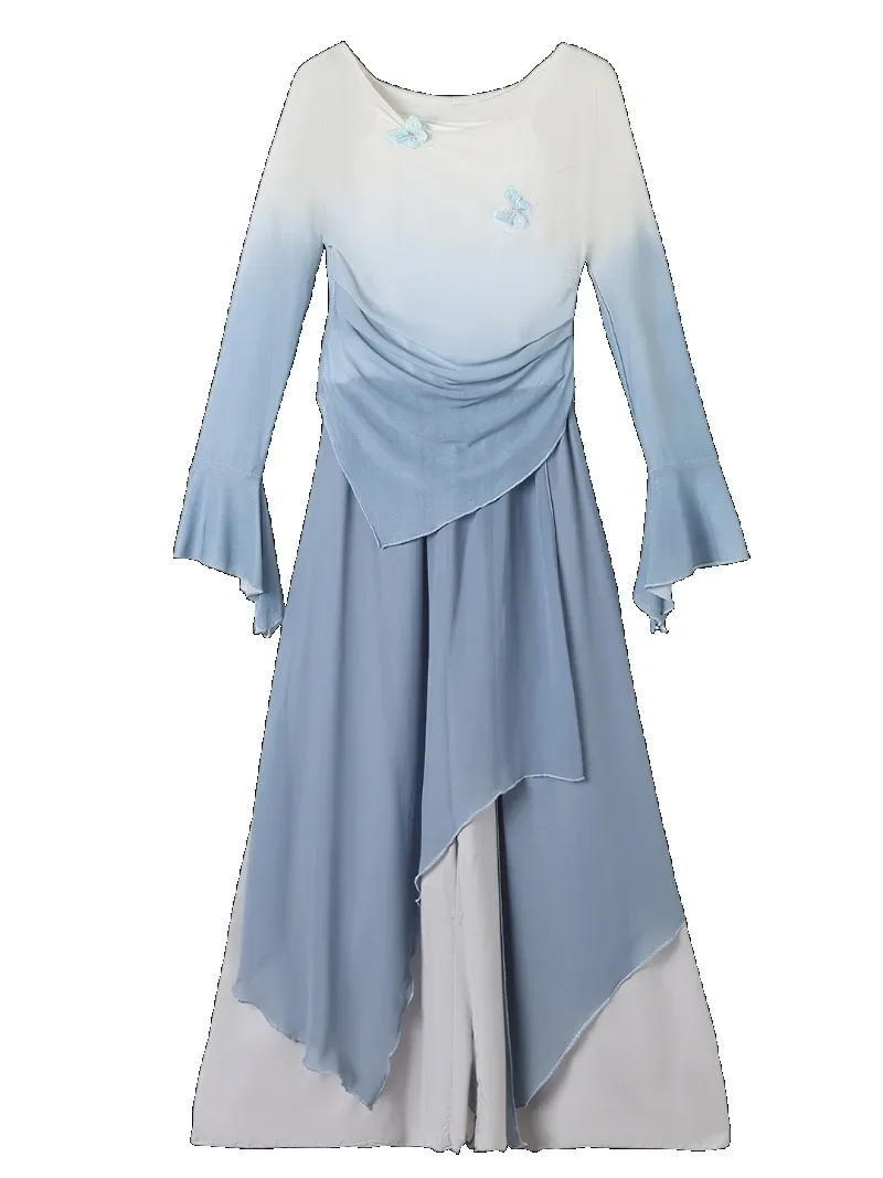 Traditional Chinese Folk Dance Costume Classical Yangko Clothing National Umbrella Fan Dance Ancient Hanfu Performance Stage view 6
