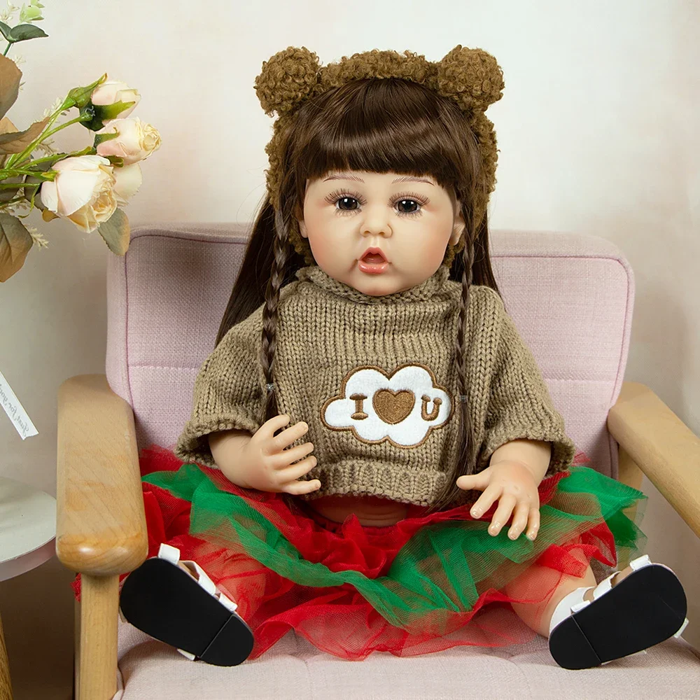 

22 Inch 55 CM Erin Silicone Body Toys Reborn Love Sweater Baby Dolls Newborn Baby Doll Kids For Birthday Gift Toy