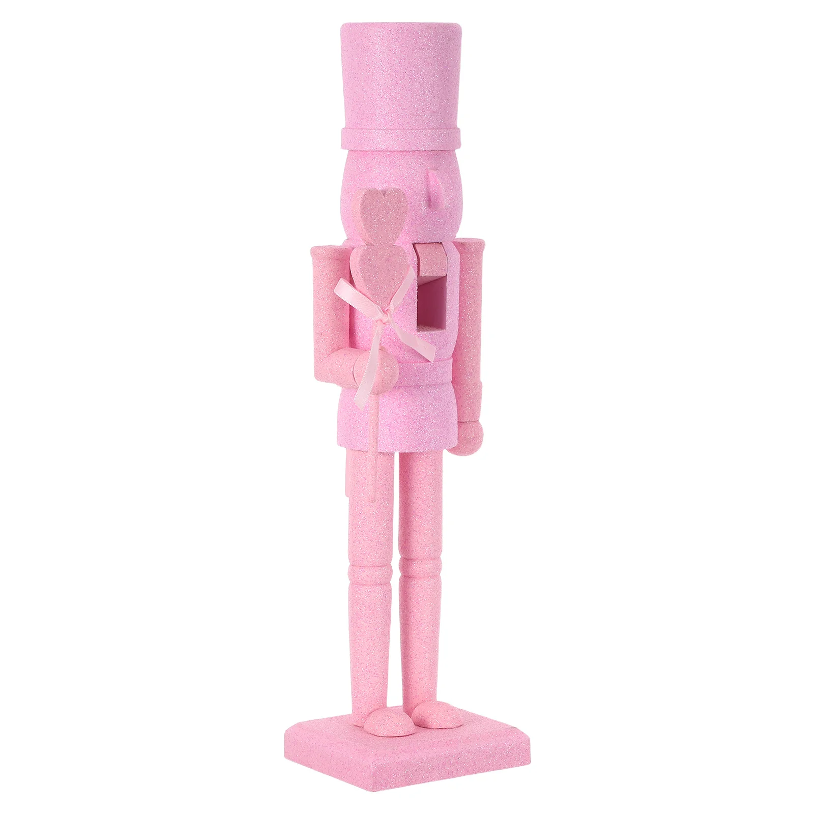 

Valentine'S Day Nutcracker Wooden Glitter Holiday Centerpiece Tabletop Decor Ornament Xmas Party Display Home