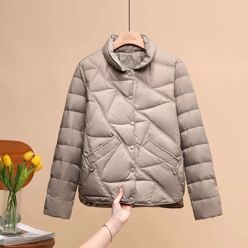 Women Fashion Short Lightweight Down Jackets 2023 New Arrivals Autumn Winter 90% White Duck Down Korean Female Down Coats