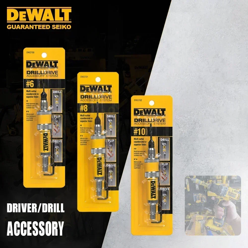 DeWALT DW2700 DW2701 DW2702 6mm 8mm and 10mm Drill Drive Accessory System Drilling Pre-hole 2in1 Accessories Suit for Woodworker