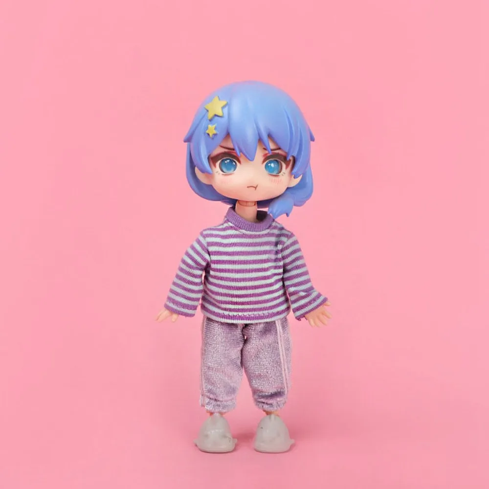 Handgemachte Puppe lose Streifen Kleidung Freizeitkleidung Mode Sport Hosen 9 Stile Puppe T-Shirt für 1/11 OB11 Puppen/für 1/12 BJD Puppen