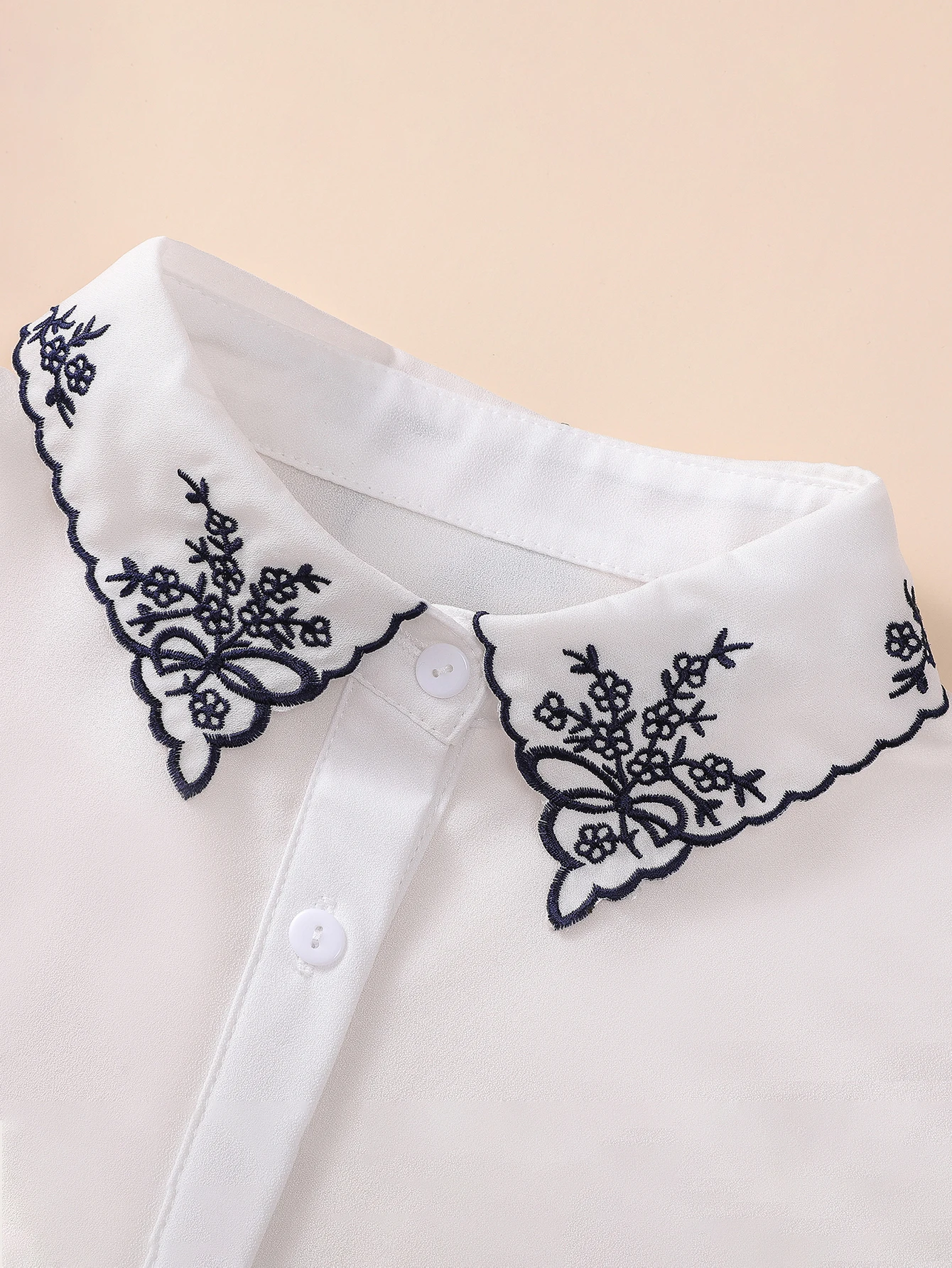 Ladies Fashion Elegant Retro Embroidery Fake Collar Detachable Collar Chiffon Half body Shirt Fake Collar Sweater Fake Collar