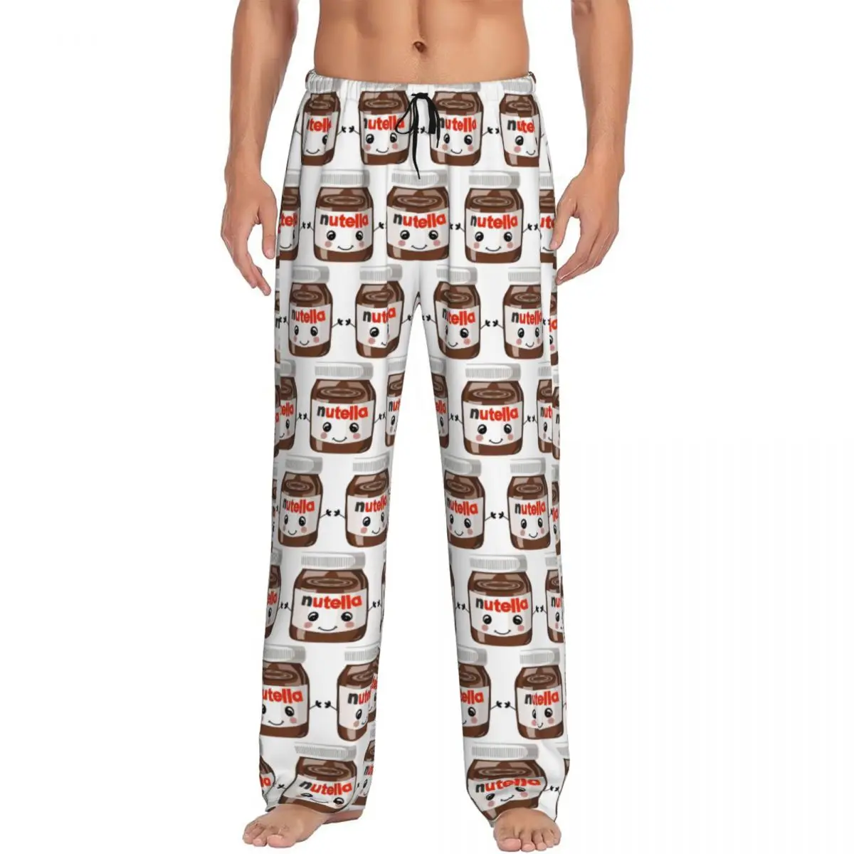 Custom Nutella Cutie Pajama Pants Men Sleepwear Sleep Lounge Bottoms with Pockets