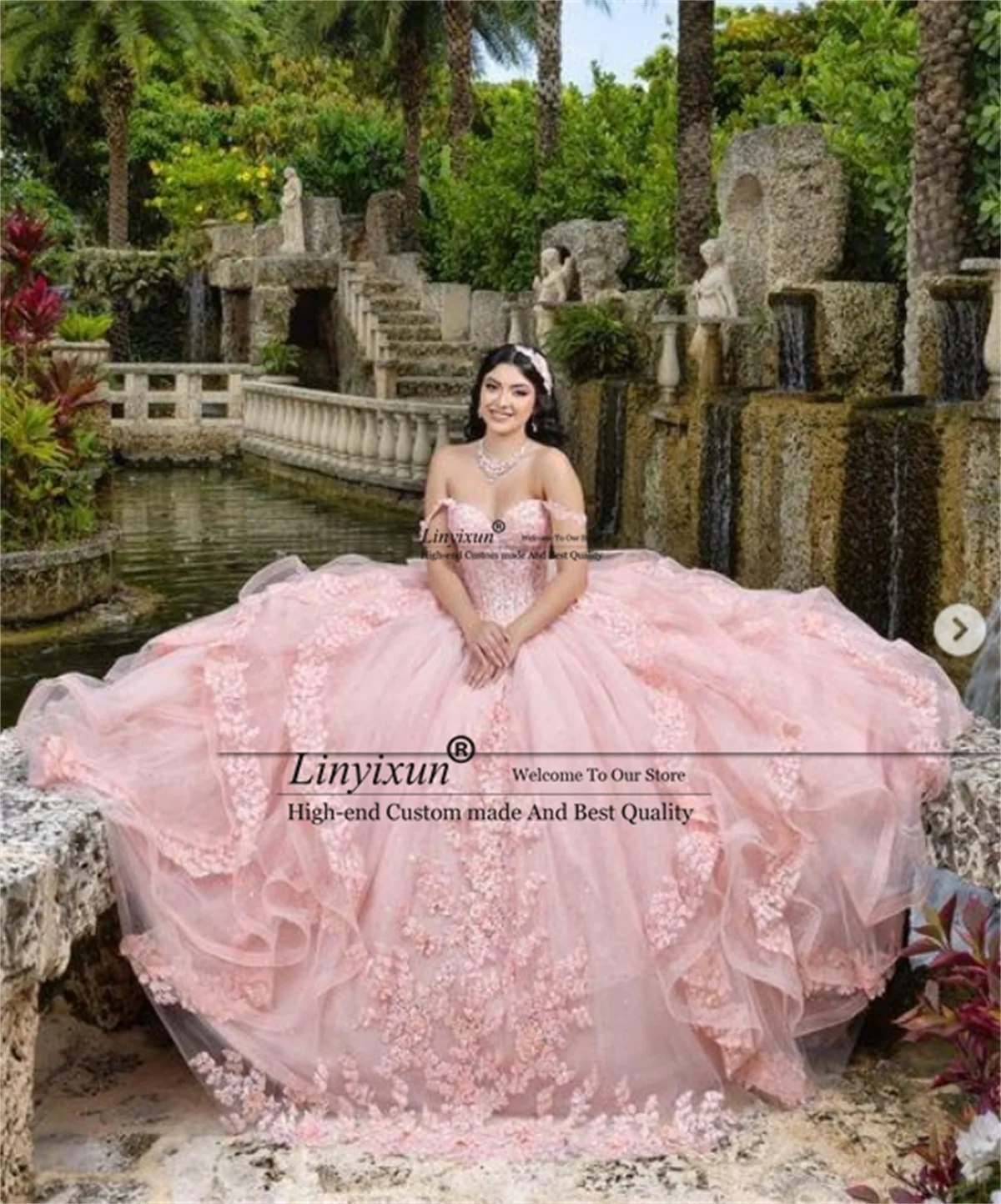 

Мексиканское бальное платье Quinceanera Платье с кружевной аппликацией и блестками Sweet 16, платье по индивидуальному заказу с открытыми плечами, многоуровневое платье Vestidos De 15 Años