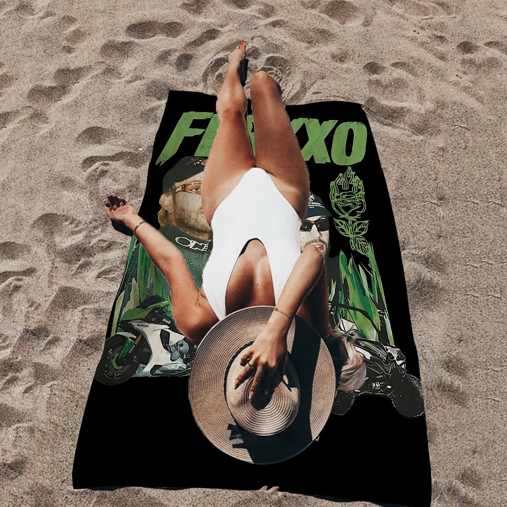 Singer Feid Ferxxo Microfiber Blanket Quick Drying Beach Towels Oversized Printing Super Absorbent Pool Towel Blanket