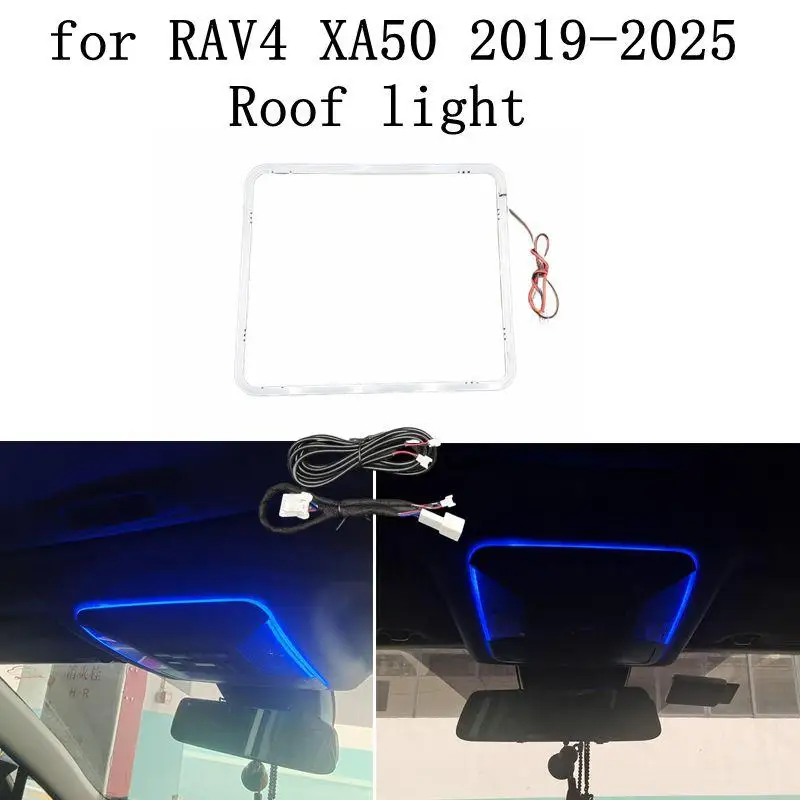

Car LED Roof reading light Interior Decorative Lamp Atmosphere Ambient Light Ice Blue For Toyota RAV4 Wildlander XA50 2019-2024
