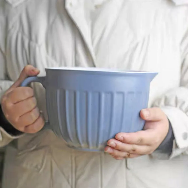 

Большая глубокая суповая миска с ручкой для взбивания яиц, пригодная для микроволновой печи, в корейском стиле, ресторанного качества