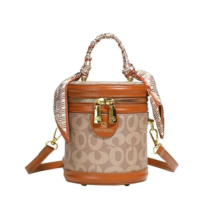 Premium Bucket Bag New Temperament Commuting Fortune Cylinder Bag Versatile Fashion Popular Beautiful Shoulder Messenger Bag