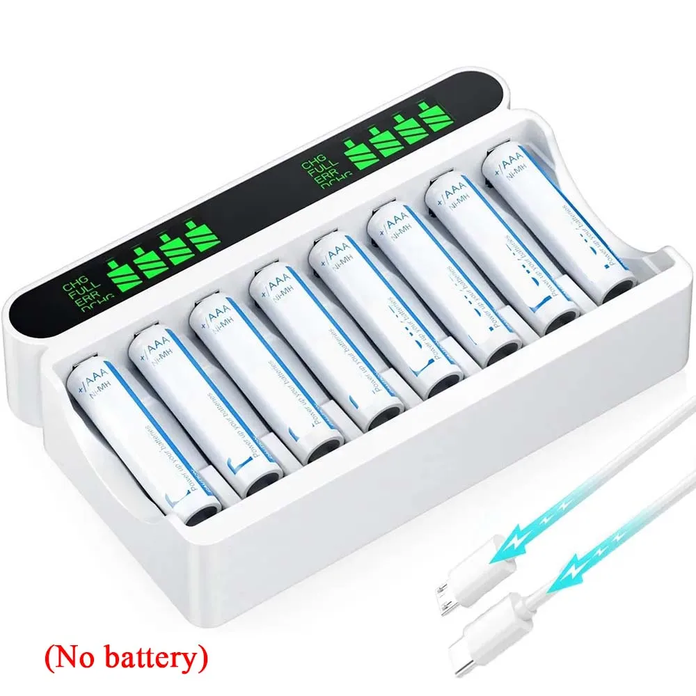 

4/8 Slots Fast Battery Charger for 1.2V AAA/AA Rechargeable Batteries With LCD Indicator AA/AAA USB Charger