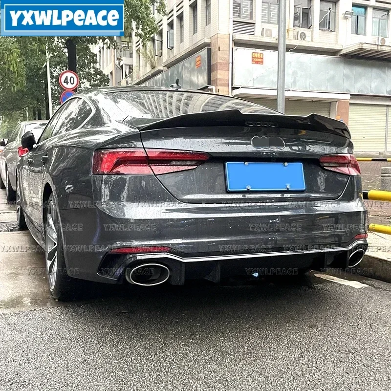 

For Audi A5 S5 RS5 B9 4-Door Coupe Sportback 2017-2022 PSM Style Real Carbon Fiber Rear Trunk Spoiler Body Kit Accessories