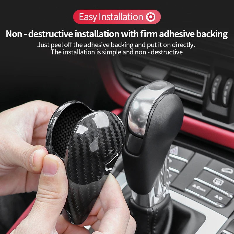 

For Porsche Cayman Macan Panamera Boxster 718 911 2011~2024 Real Carbon Fiber Car Gear shifter Knob Car Interior Accessories