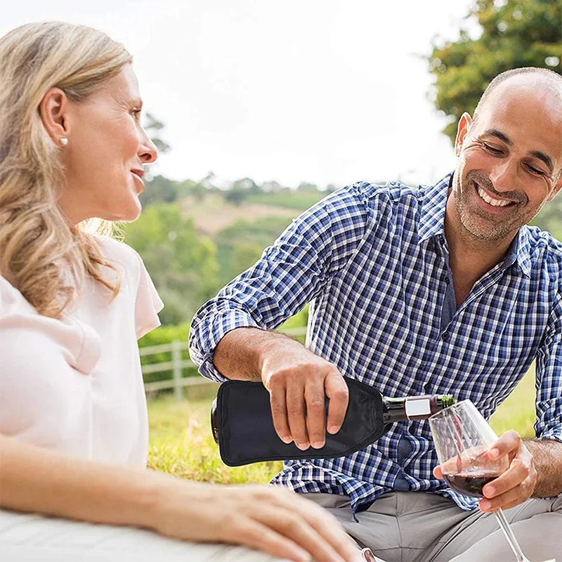 Soporte de enfriamiento de vino, bolsa de hielo, gelatina, Picnic, bebidas, funda enfriadora de vino de nailon, estante para bebidas blandas, herramientas de Bar para cerveza, cubo de champán