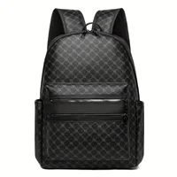 Mochila negra de moda, gran capacidad, con correas ajustables para los hombros, múltiples compartimentos y bolsillos con cremallera para la escuela, trabajo y viajes, mochila para estudiantes