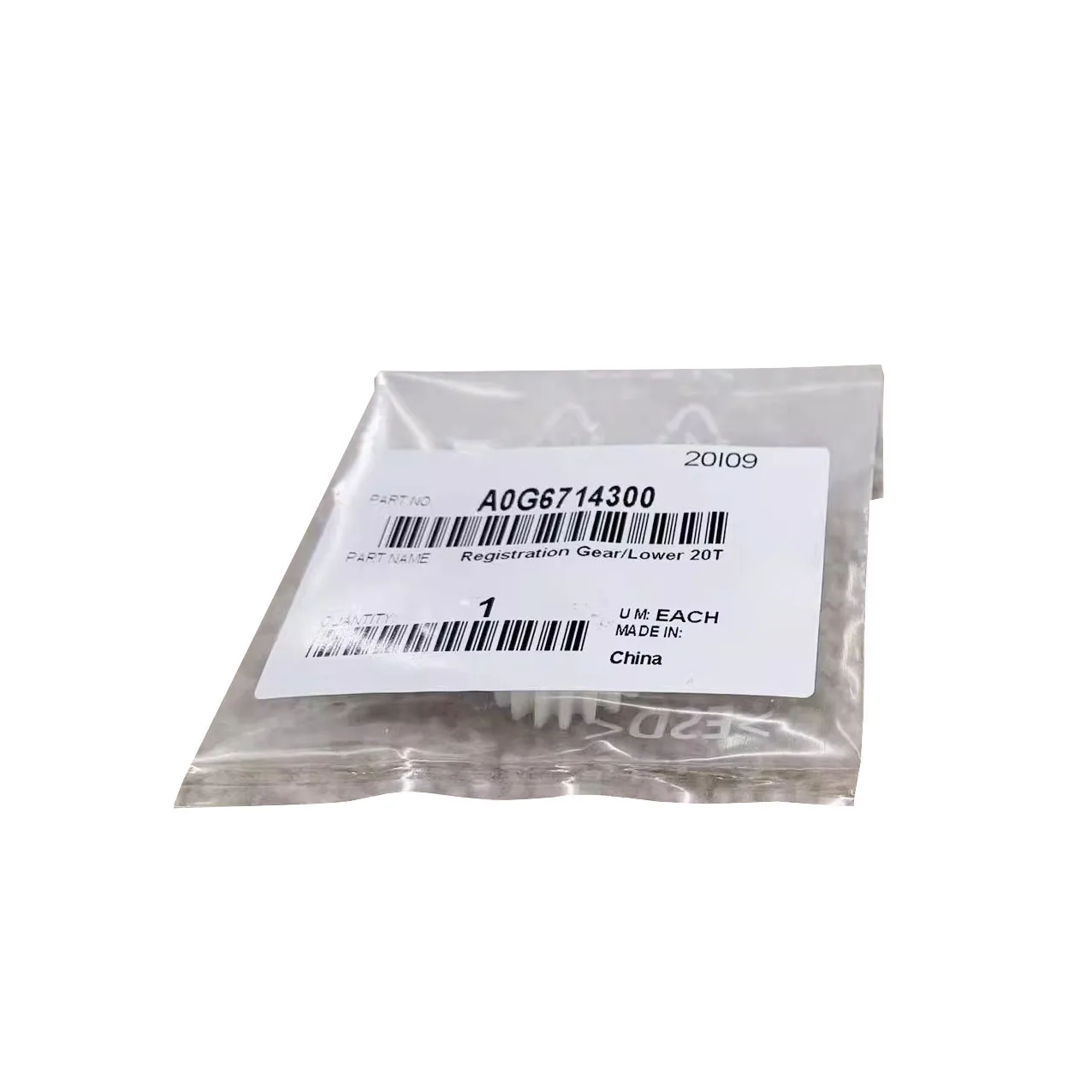 

A0G6714300 Original New Registration Gear/Lower 20T for Konica Minolta BH1051 1200 6120 1100