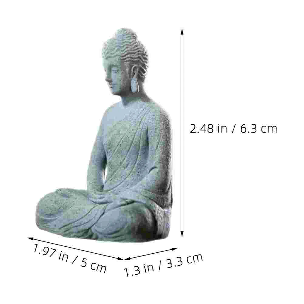 Buddha Figurine Aquarium Decoration Fish Tank Buddha Statue Desktop Light Mini Piece Home Decor Retro Sacred