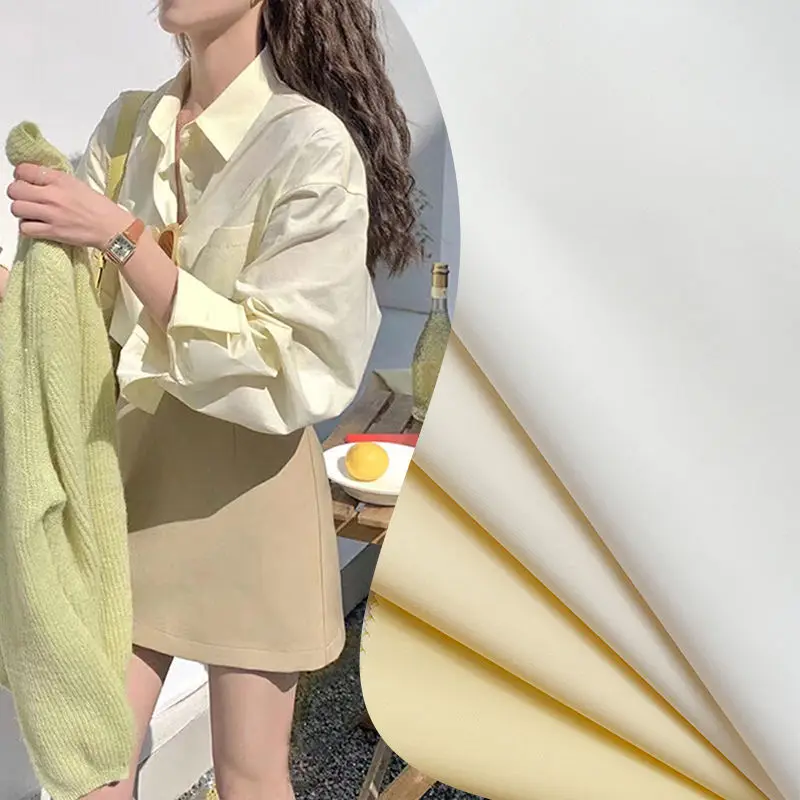 

Plain Poplin Fabric By The Meter for Shirt Dress Trousers Doll Clothes Diy Sewing Anti-wrinkle Soft Smooth Textile Cloth Yellow