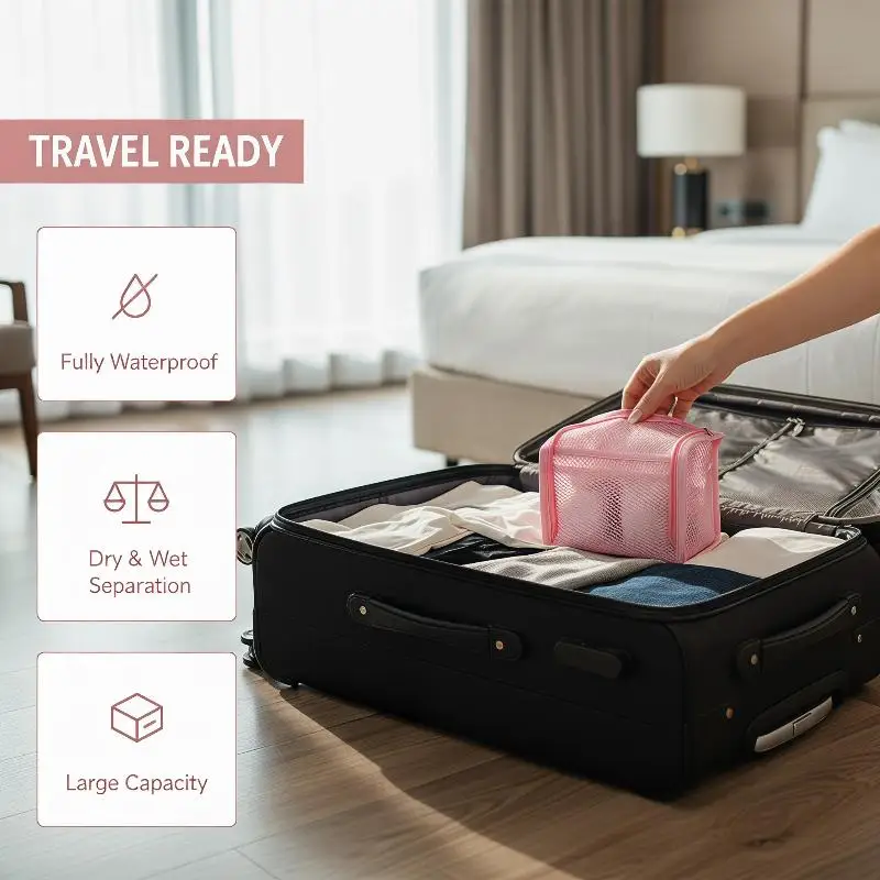 Waterproof Large Capacity PVC Cosmetic Bag Travel and Storage Organizer